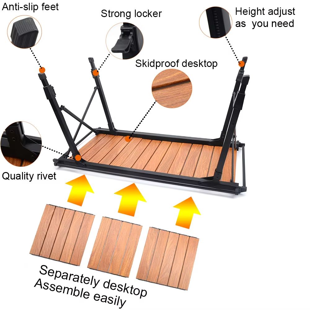 TrailFlex IGT Folding Camp Table With Removable Gas Stove Slot 2