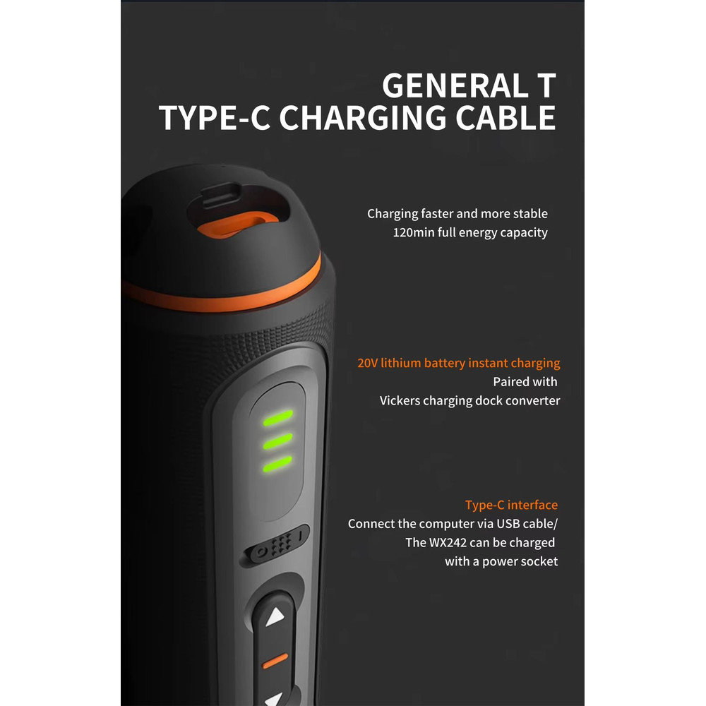 Worx WX242 Smart Cordless Electric Screwdriver Kit  30Bit USB Rechargeable Set 2