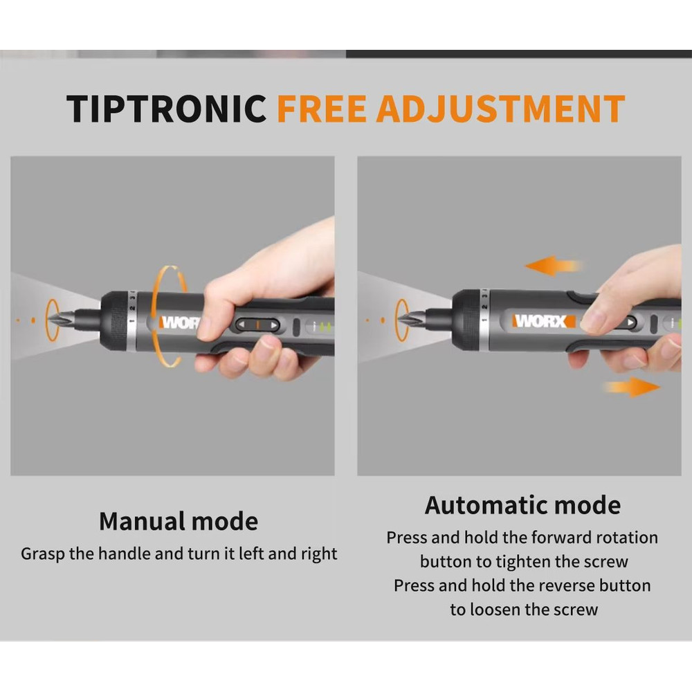 Worx WX242 Smart Cordless Electric Screwdriver Kit  30Bit USB Rechargeable Set 5