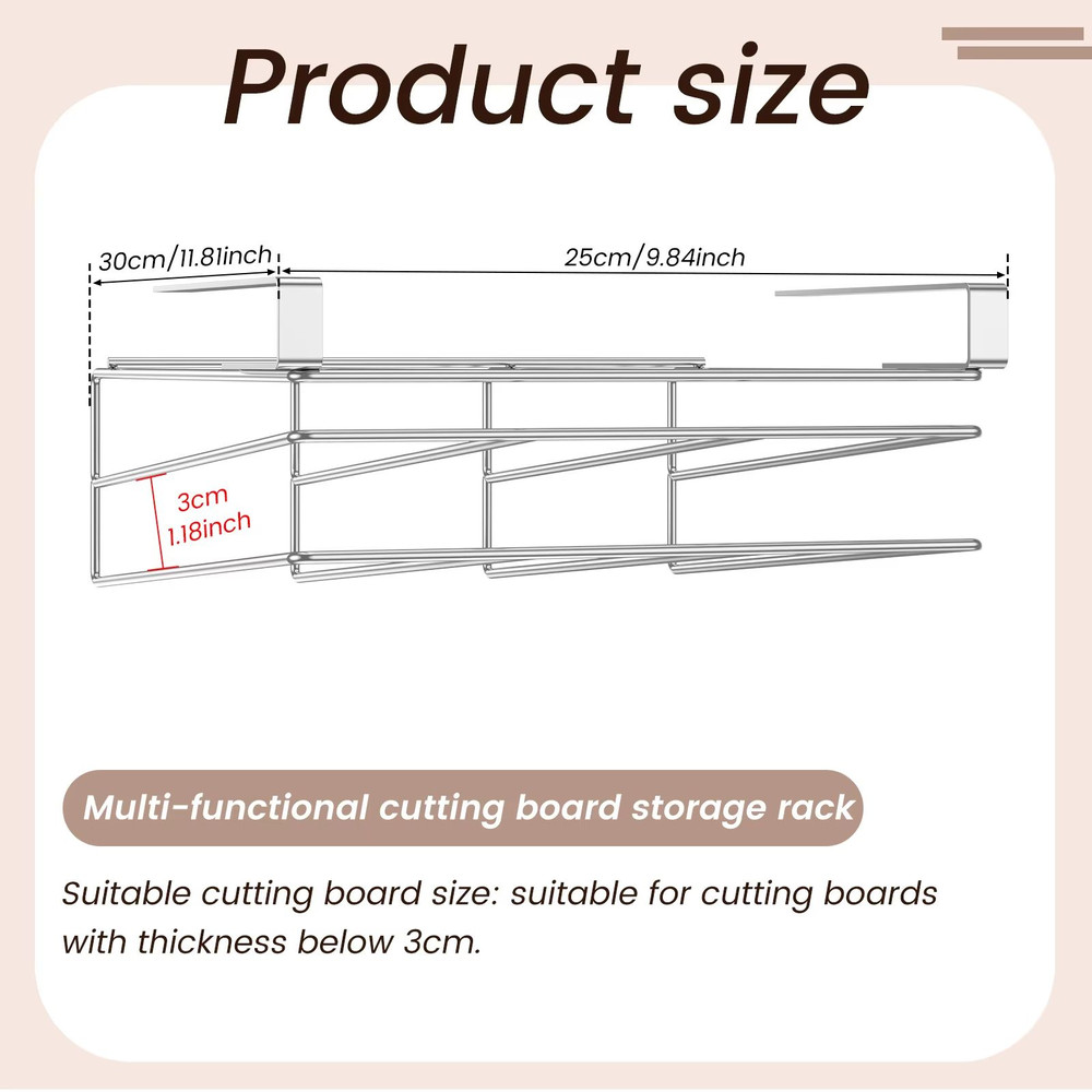 Stainless Steel Under Cabinet Cutting Board  Pot Lid Organizer Rack 4