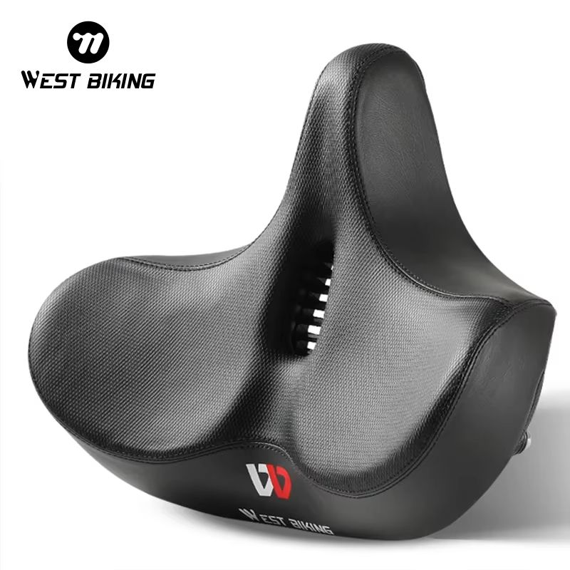 WEST BIKING Ergonomic Wide Padded Bike Saddle For Mountain And EBikes 0