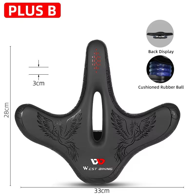WEST BIKING Ergonomic Wide Padded Bike Saddle For Mountain And EBikes 10