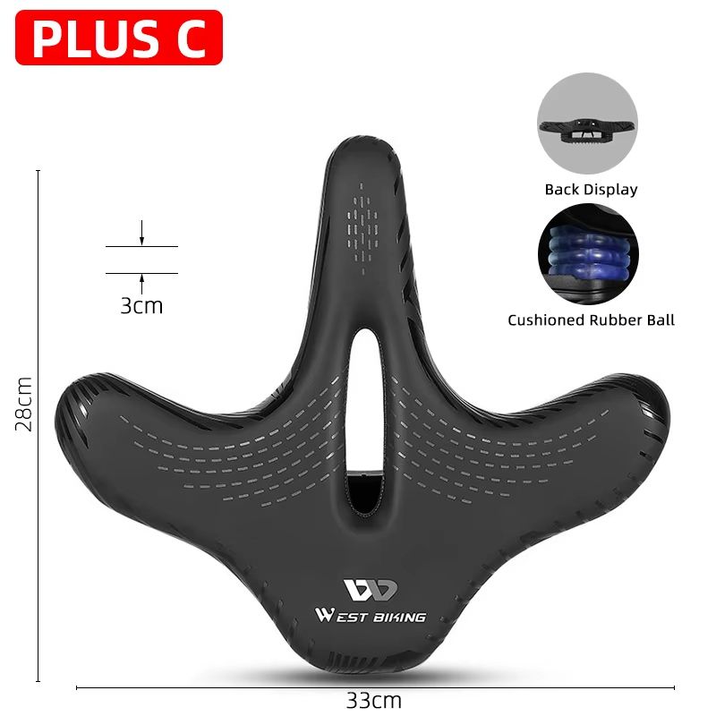 WEST BIKING Ergonomic Wide Padded Bike Saddle For Mountain And EBikes 11