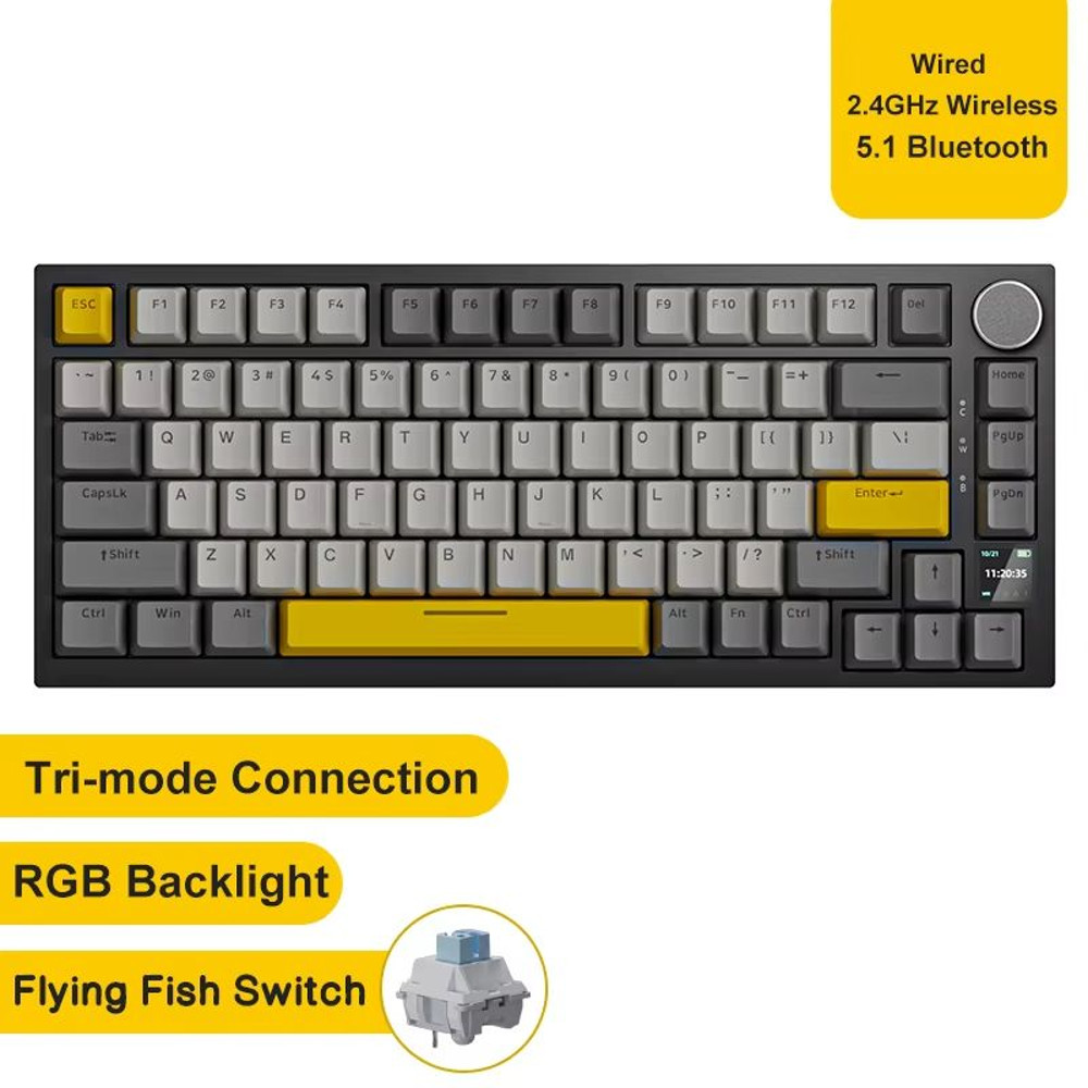 Ajazz AK820Pro Wireless Mechanical Gaming Keyboard  HotSwappable GasketMounted With Customizable Kn 10