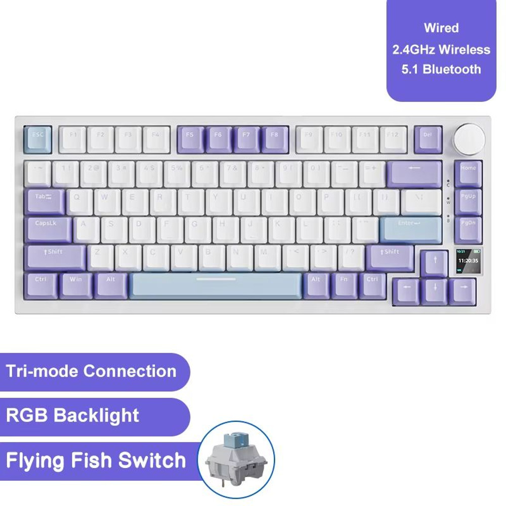 Ajazz AK820Pro Wireless Mechanical Gaming Keyboard  HotSwappable GasketMounted With Customizable Kn 12