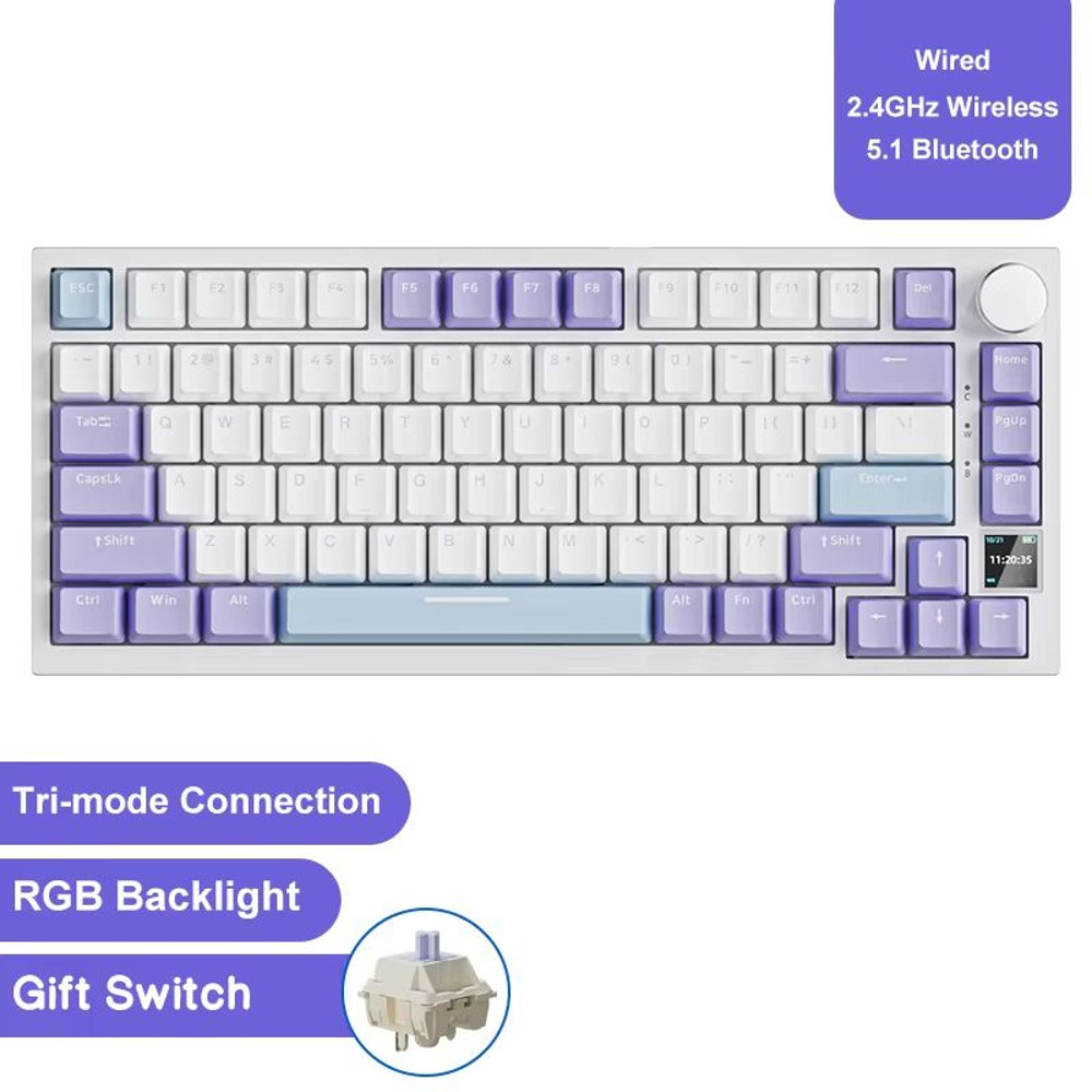 Ajazz AK820Pro Wireless Mechanical Gaming Keyboard  HotSwappable GasketMounted With Customizable Kn 13