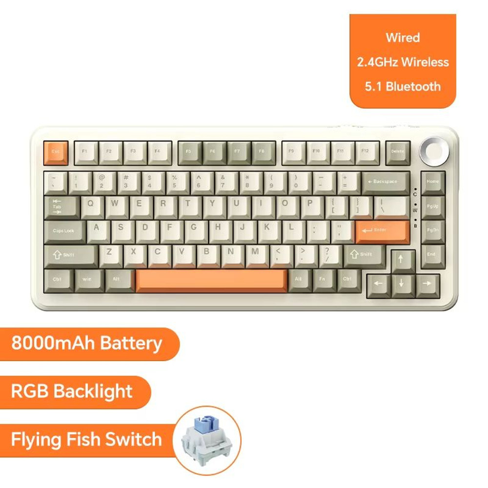 Ajazz AK820Pro Wireless Mechanical Gaming Keyboard  HotSwappable GasketMounted With Customizable Kn 16