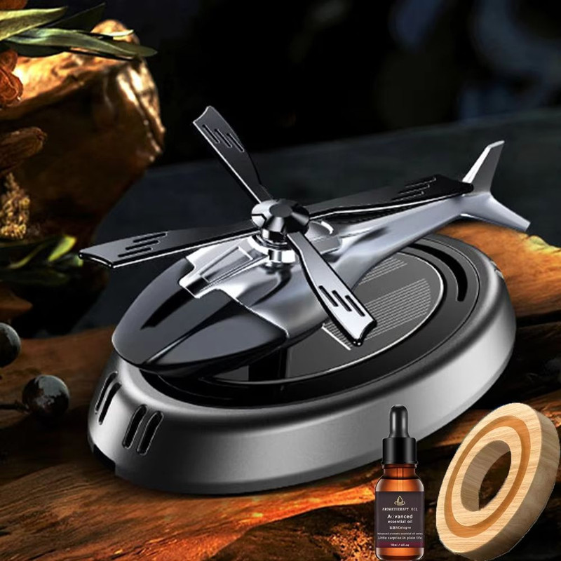 Solar Helicopter Aromatherapy Dashboard Diffuser  Solar Car Air Freshener 9