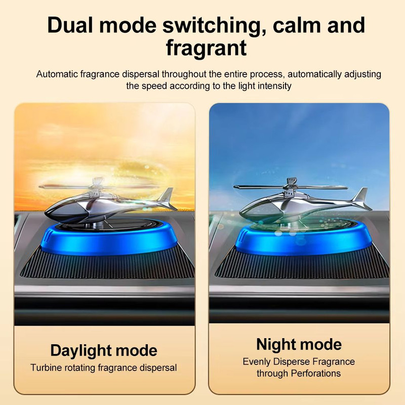 Solar Helicopter Aromatherapy Dashboard Diffuser  Solar Car Air Freshener 2