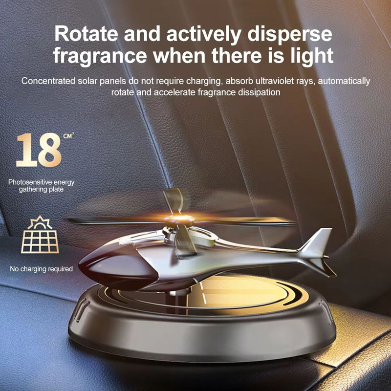 Solar Helicopter Aromatherapy Dashboard Diffuser  Solar Car Air Freshener 3