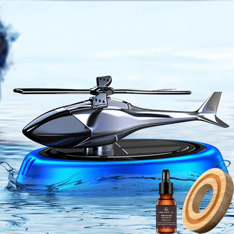Solar Helicopter Aromatherapy Dashboard Diffuser  Solar Car Air Freshener 7
