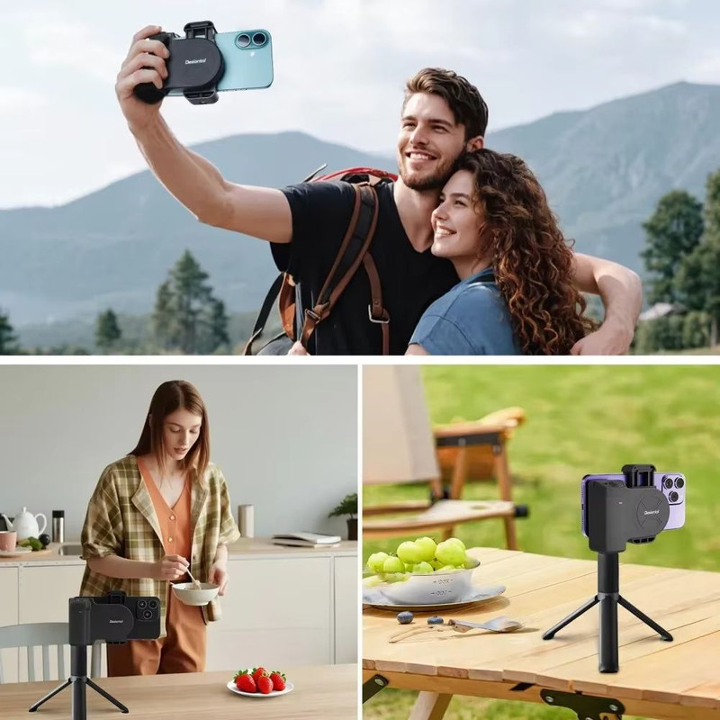 Sleek Selfie Grip And Phone Camera Grip With Detachable Bluetooth Remote 1