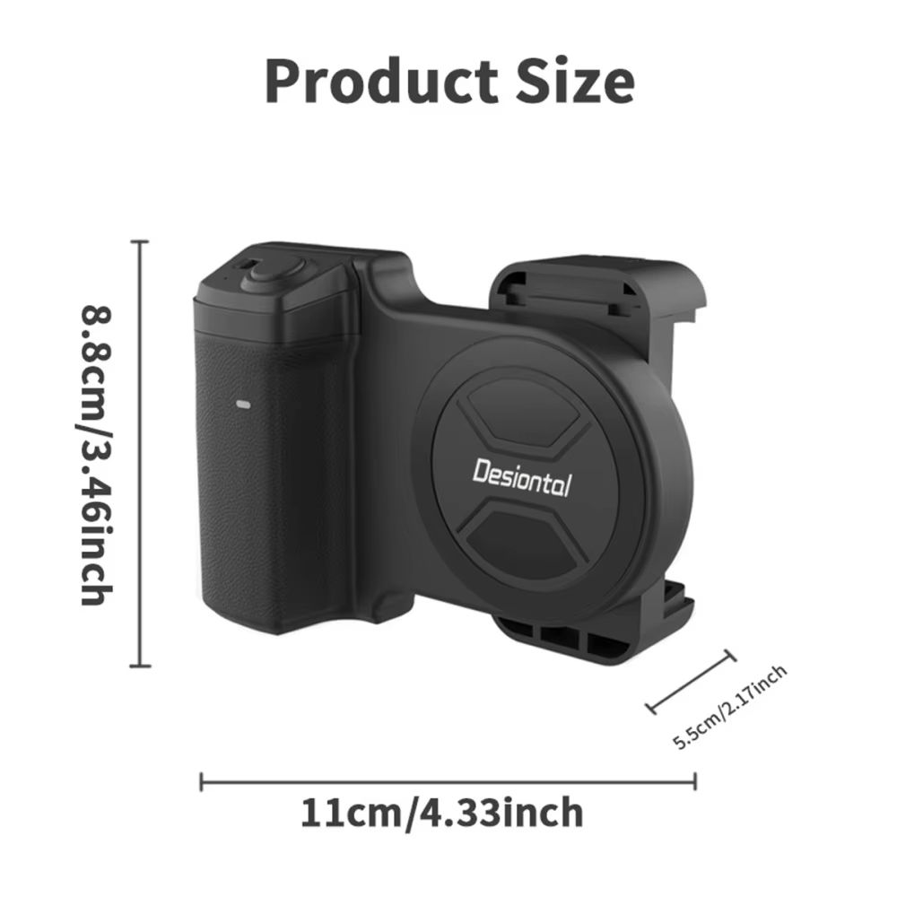 Sleek Selfie Grip And Phone Camera Grip With Detachable Bluetooth Remote 5
