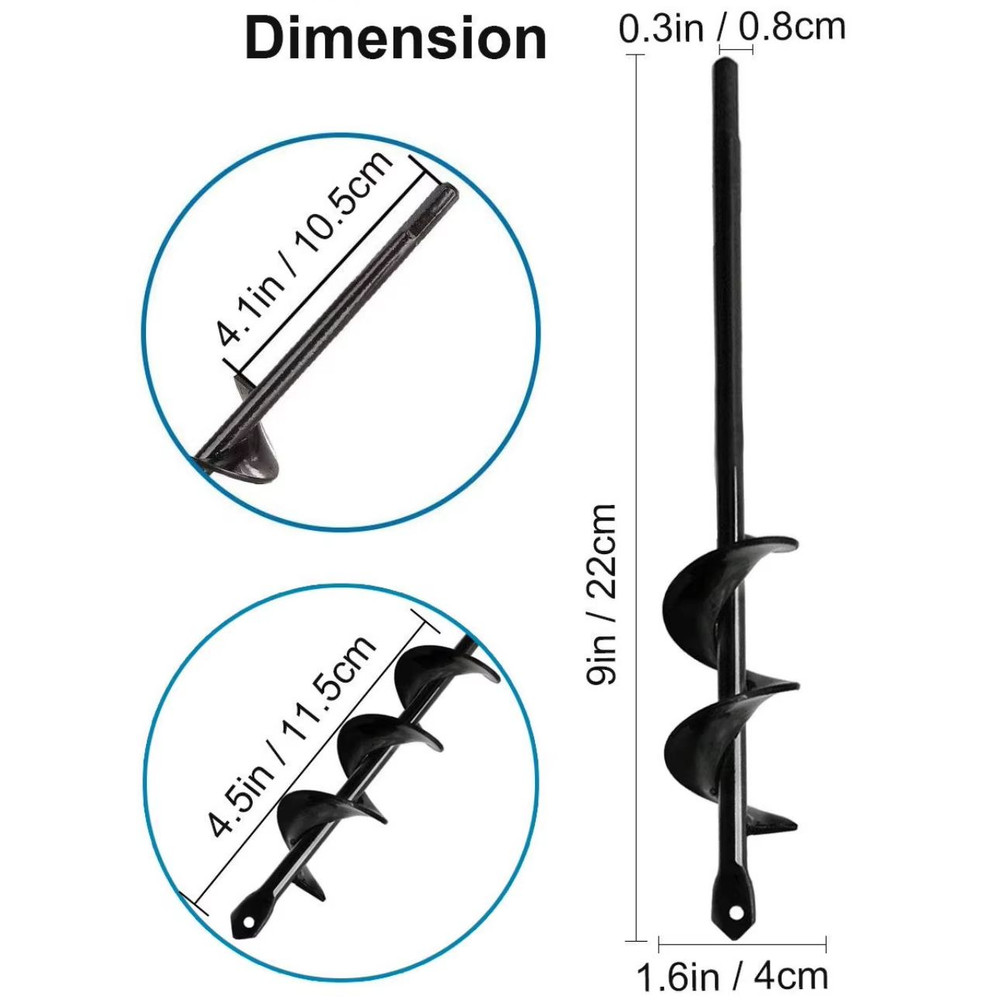 GardenMaster Spiral Bulb And Hole Digger Drill Bit Set 4