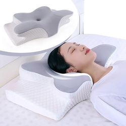butterfly memory foam cervical pillow – orthopedic neck support for pain relief & better sleep