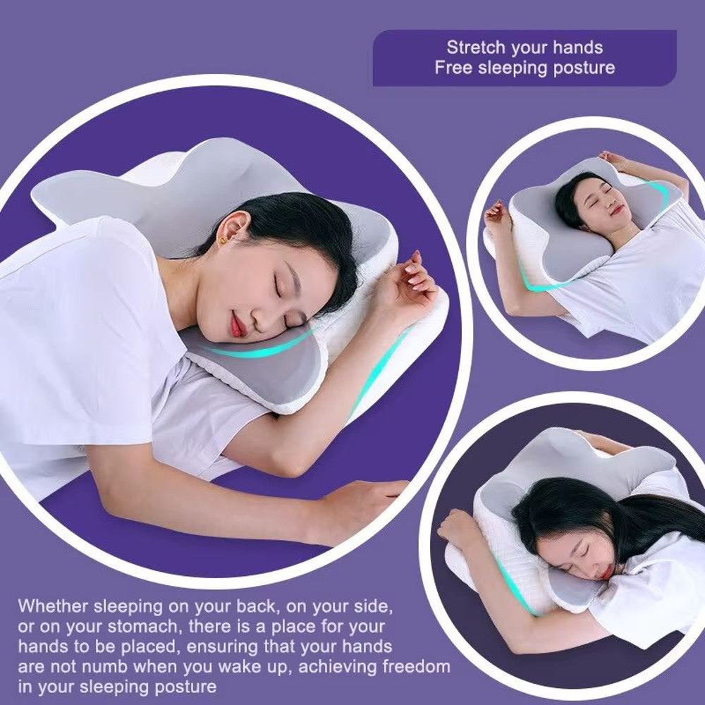 Butterfly Memory Foam Cervical Pillow  Orthopedic Neck Support For Pain Relief  Better Sleep 1