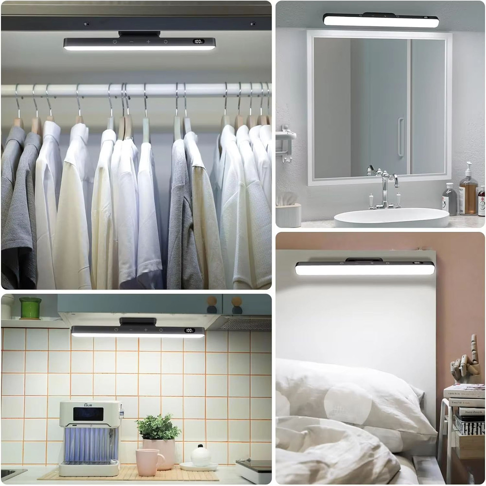 WILLED 3Color Dimmable LED Night Light  Rechargeable Under Cabinet  Makeup Desk Lamp With Touch Con