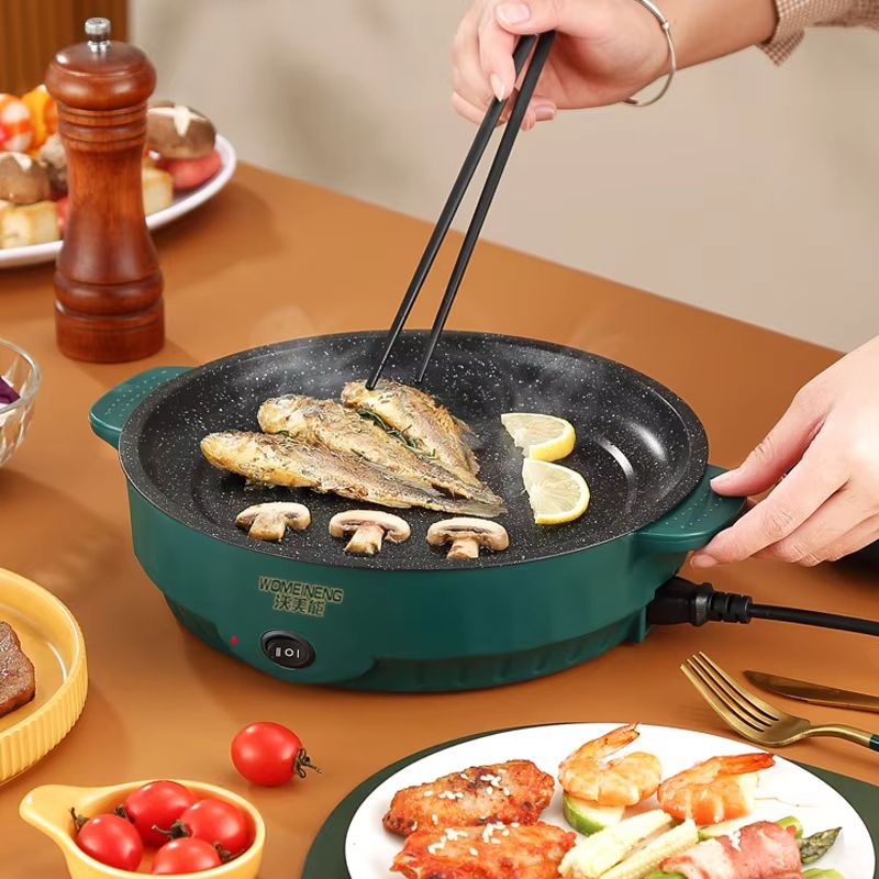 Electric MultiCooker Frying Pan  NonStick 220V Grill  Skillet For Omelettes Steak And More 3