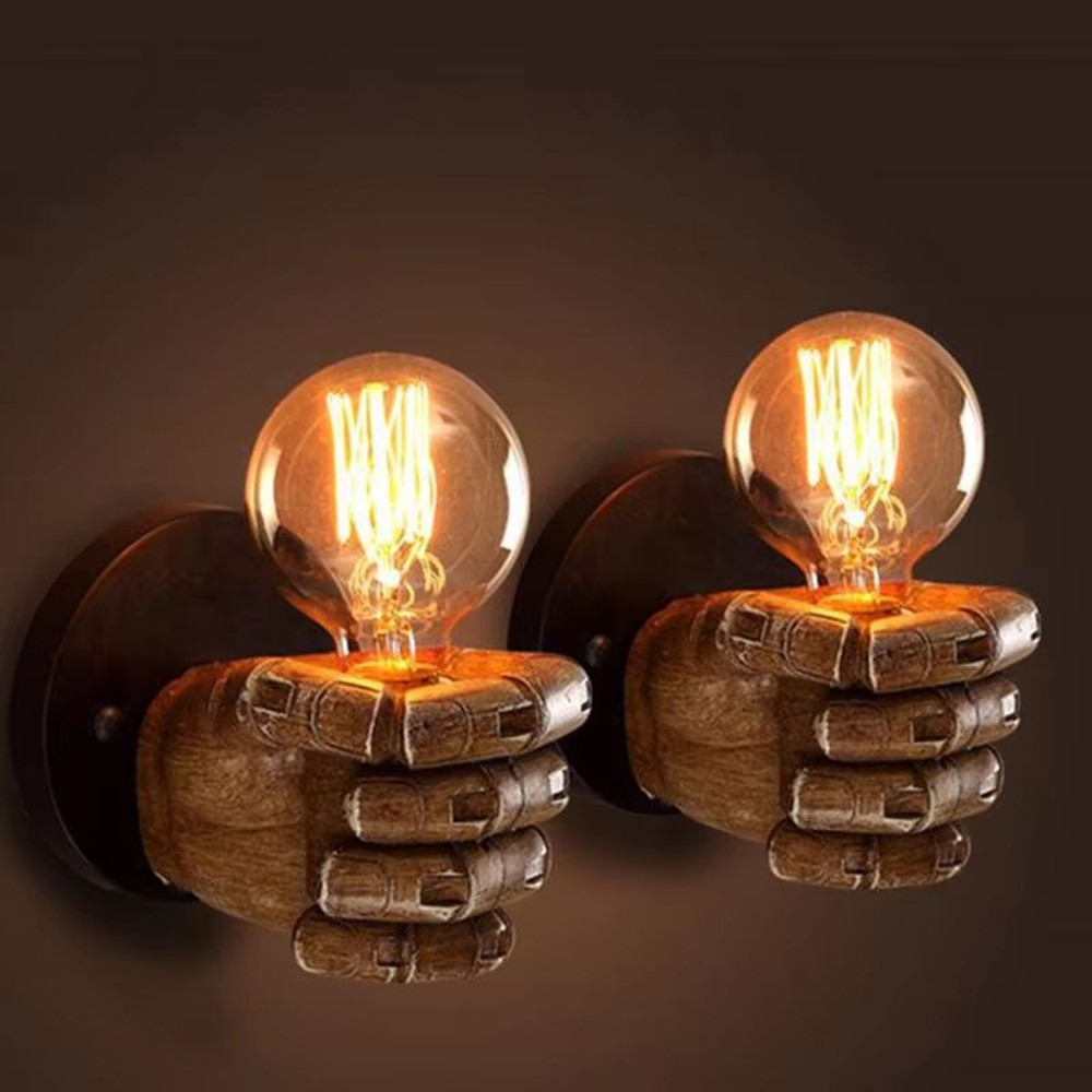 Nordic Resin Hand Wall Lamp  Retro Industrial Wall Sconce For Home Bar  Restaurant Decor 3