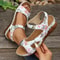 Vintage Print Wedge Sandals For Women NonSlip Summer Platform Shoes With Ankle Strap 0