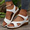 Vintage Print Wedge Sandals For Women  NonSlip Summer Platform Shoes With Ankle Strap 2
