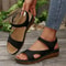 Vintage Print Wedge Sandals For Women NonSlip Summer Platform Shoes With Ankle Strap 4