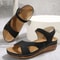 Vintage Print Wedge Sandals For Women NonSlip Summer Platform Shoes With Ankle Strap 6