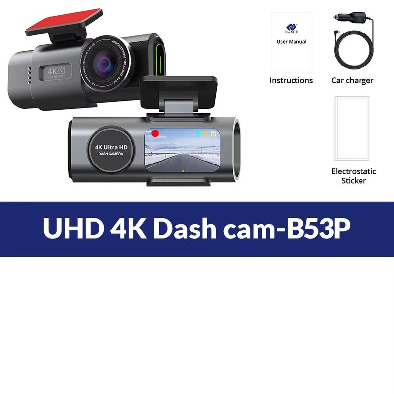 4K UHD Dash Cam With Night Vision WiFi Car DVR With GPS 24H Parking Monitoring 6