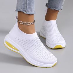 women sneakers fashion breathable mesh casual walking shoes lightweight non-slip flat sports shoes