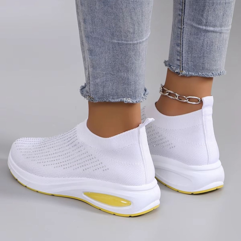 Women Sneakers Fashion Breathable Mesh Casual Walking Shoes Lightweight NonSlip Flat Sports Shoes 2