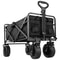 Collapsible Folding Utility Wagon Cart Heavy Duty Outdoor Beach Trolley With Large Capacity 0