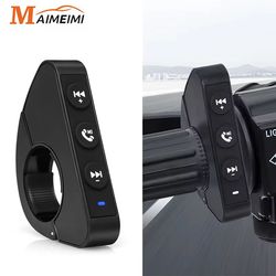 bluetooth motorcycle handlebar remote control – wireless steering wheel media button for smartphone navigation and music
