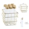 Glass Jar Storage Basket Set 9Piece Spice Organizer With Lids And Gold Metal Rack For Tea Coffee C 1