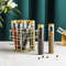 Glass Jar Storage Basket Set  9Piece Spice Organizer With Lids And Gold Metal Rack For Tea Coffee C 3