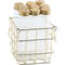 Glass Jar Storage Basket Set  9Piece Spice Organizer With Lids And Gold Metal Rack For Tea Coffee C 6