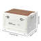 30L Collapsible Storage Bin With Wooden Lid  Portable Large Capacity Side Opening Box For Home And  5