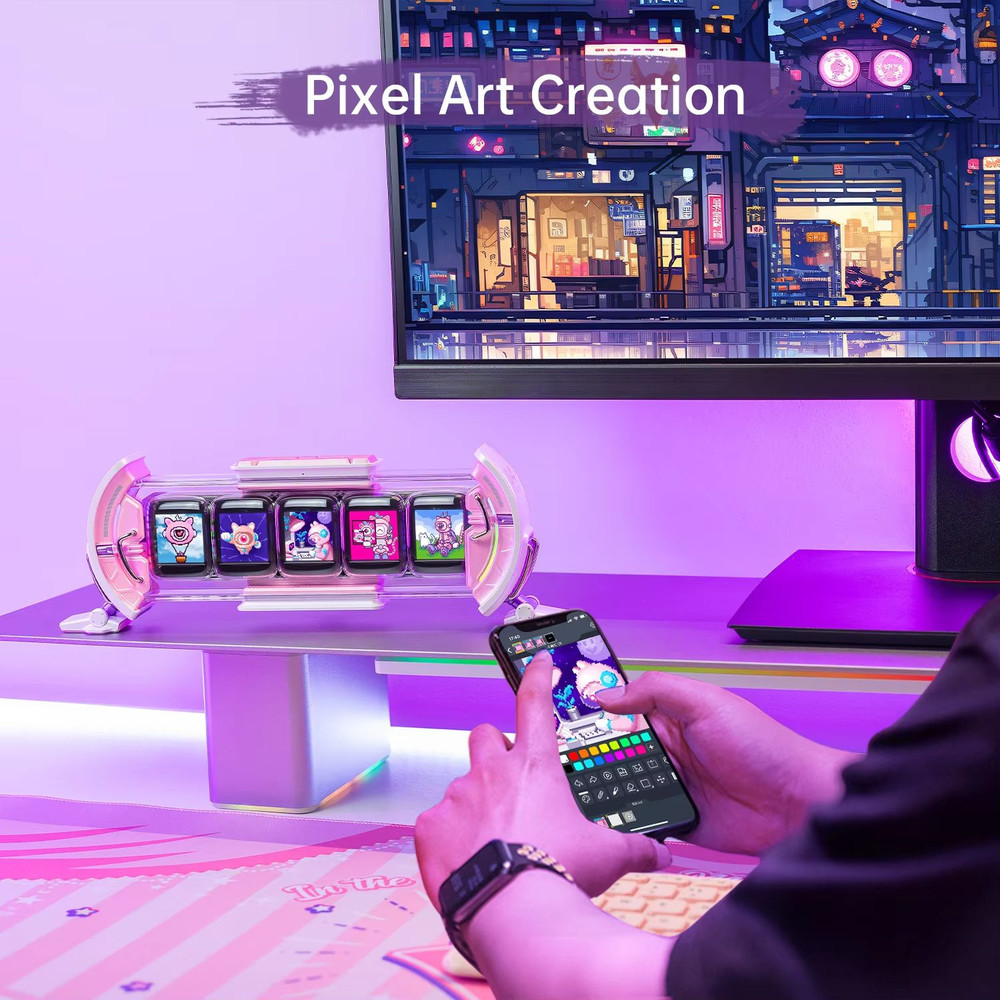 Divoom Times Gate Smart Pixel Clock AppControlled Digital Display With Weather Stocks Gaming Widg 3