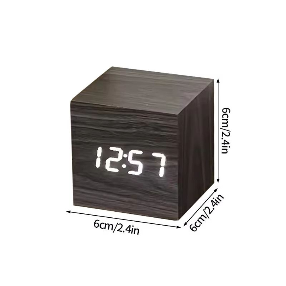Minimalist Wooden LED Alarm Clock  SoundActivated Display With Temperature For Bedroom Or Office De 6