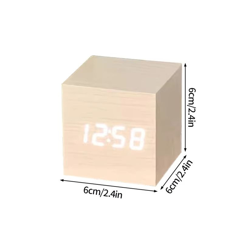Minimalist Wooden LED Alarm Clock  SoundActivated Display With Temperature For Bedroom Or Office De 9