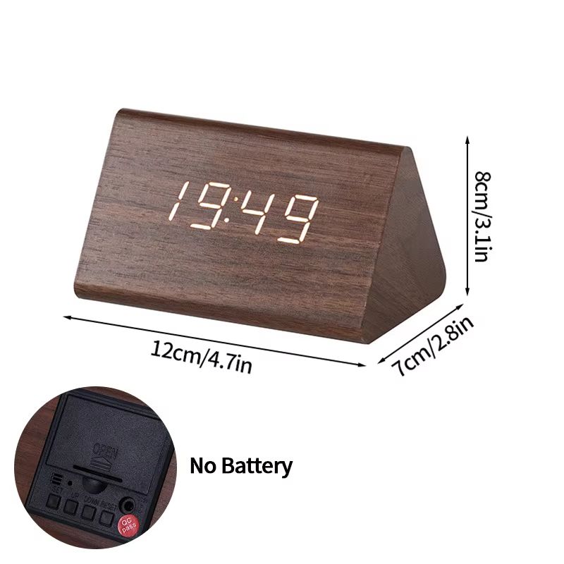 Minimalist Wooden LED Alarm Clock  SoundActivated Display With Temperature For Bedroom Or Office De 11