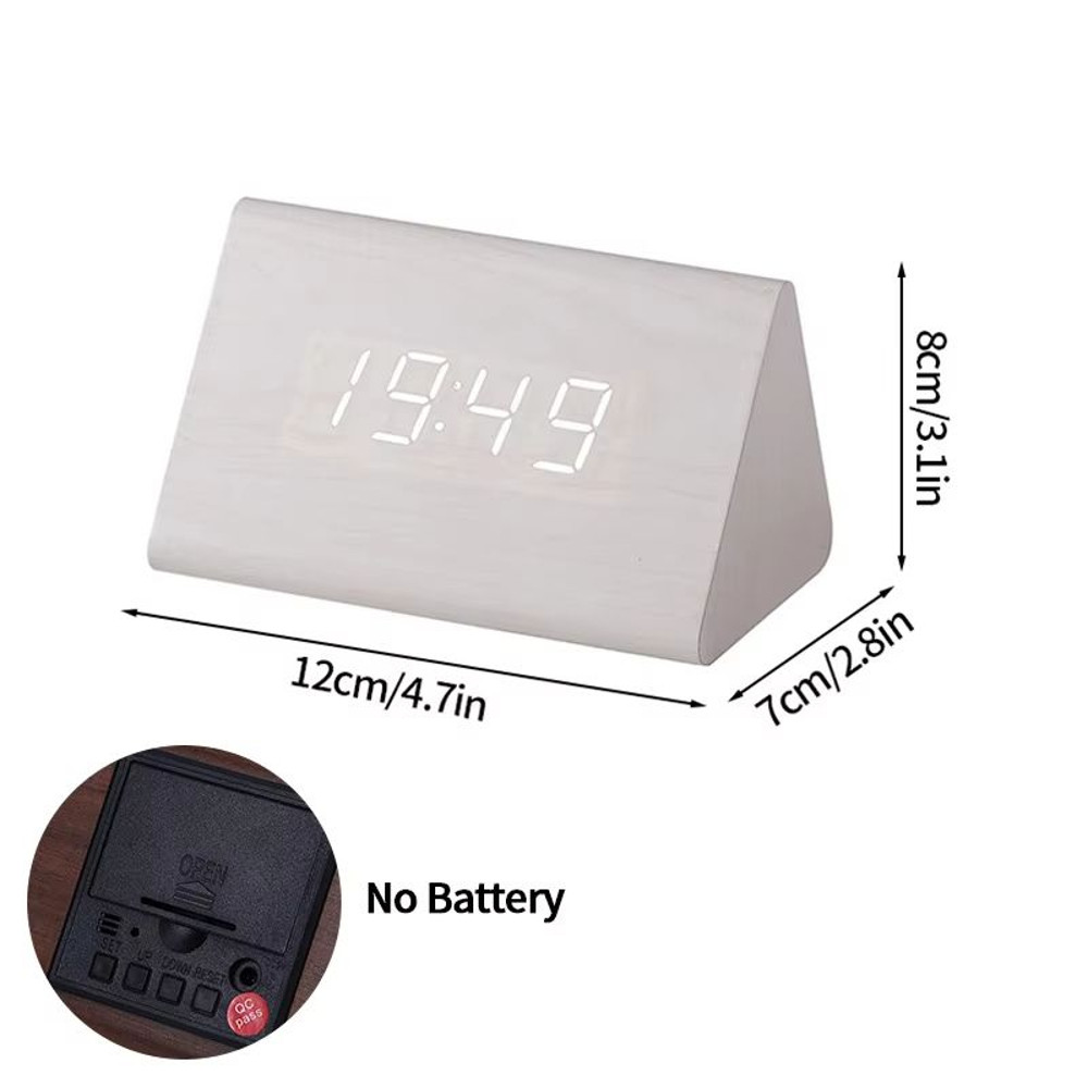 Minimalist Wooden LED Alarm Clock  SoundActivated Display With Temperature For Bedroom Or Office De 12