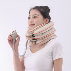 inflatable cervical neck traction device – adjustable neck stretcher for pain relief & posture correction