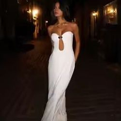 strapless bodycon maxi dress – backless off shoulder summer beach dress for women