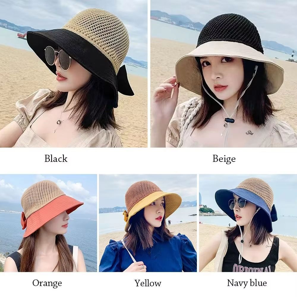 UV Protection Bucket Hat For Women Foldable Wide Brim Summer Sun Hat With Ponytail Hole 3
