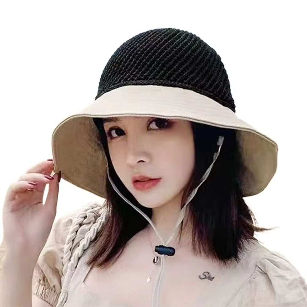 UV Protection Bucket Hat For Women Foldable Wide Brim Summer Sun Hat With Ponytail Hole 9