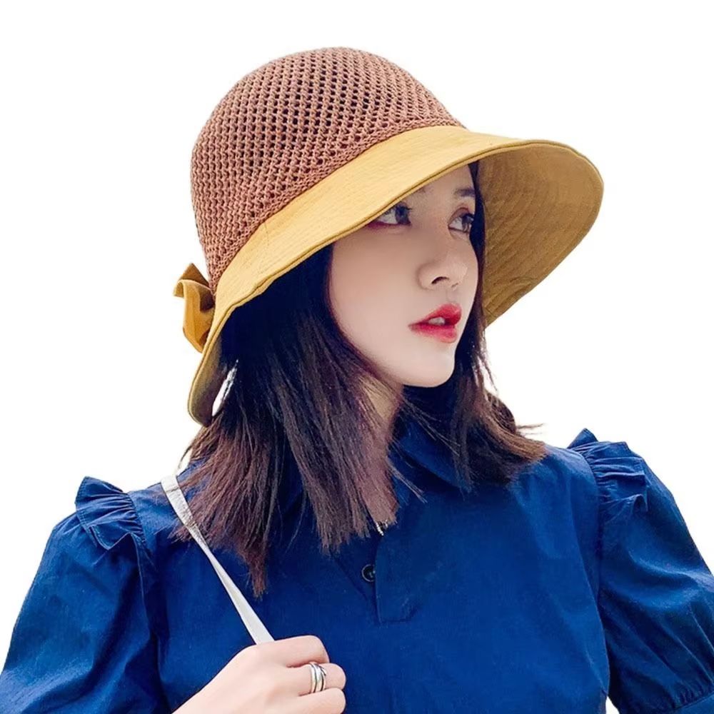 UV Protection Bucket Hat For Women Foldable Wide Brim Summer Sun Hat With Ponytail Hole 6