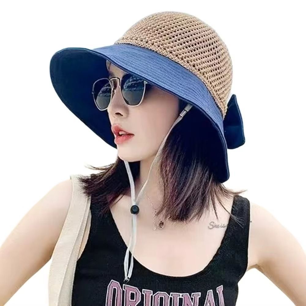 UV Protection Bucket Hat For Women Foldable Wide Brim Summer Sun Hat With Ponytail Hole 8