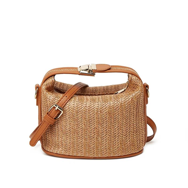 Yogodlns Small Straw Shoulder Bag Woven Crossbody Beach Tote 4