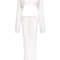ChicWave Summer Knit Beach Set Two Piece Drawstring Skirt And One Shoulder Top 3