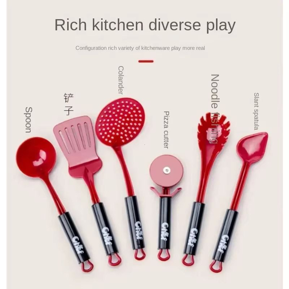 LittleChef Pretend Play Kitchen Set For Kids With Cutting Food  Utensils 5